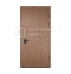 Дверь тамбурная техническая ламинат эконом в котельную снаружи коричневые ТД-69